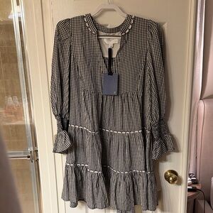 Pomander Place Black and White Long Sleeve Dress